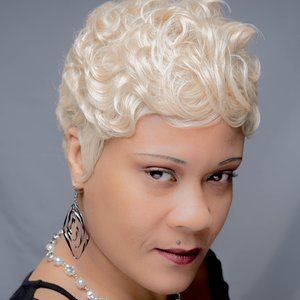 Wavy Curly Pixie w/ Lace Parting